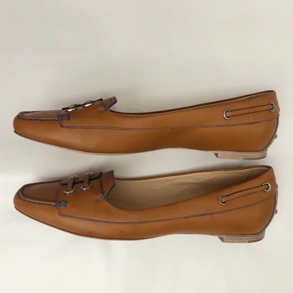 Tod’s Leather Ballerina Loafer Slip On Flats - Picture 6 of 11